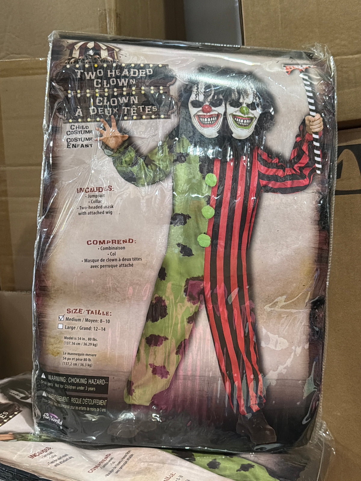 Two Headed Clown - Child Large (12-14)