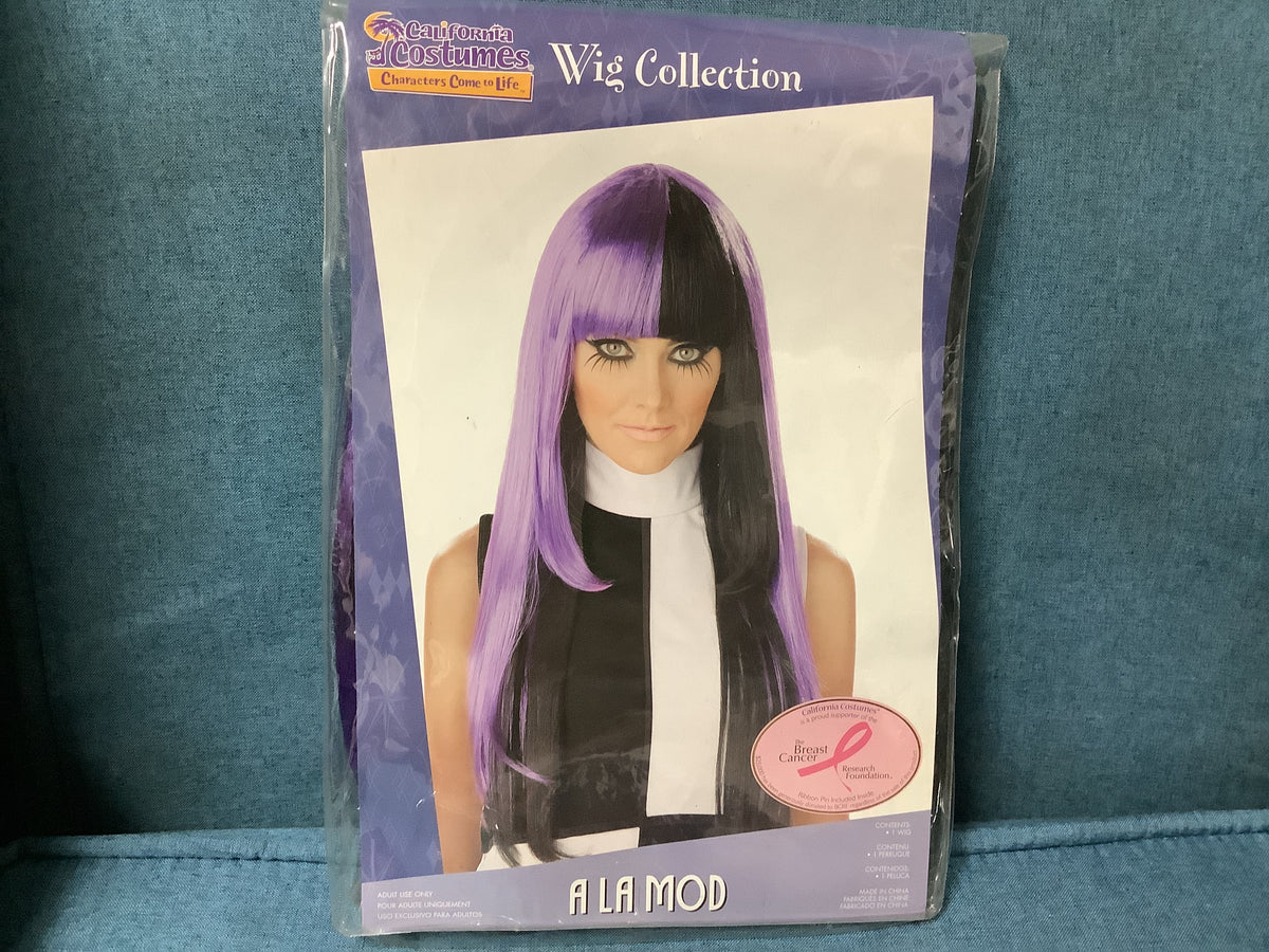 A La Mod Purple & Black Wig