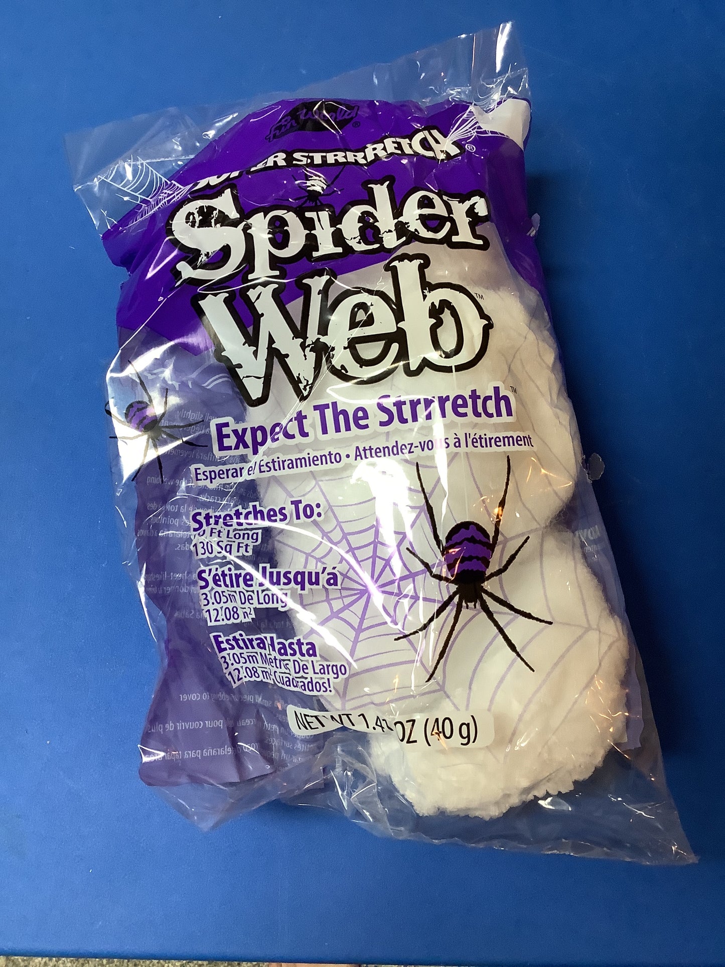 10ft White Stretch Spiderweb