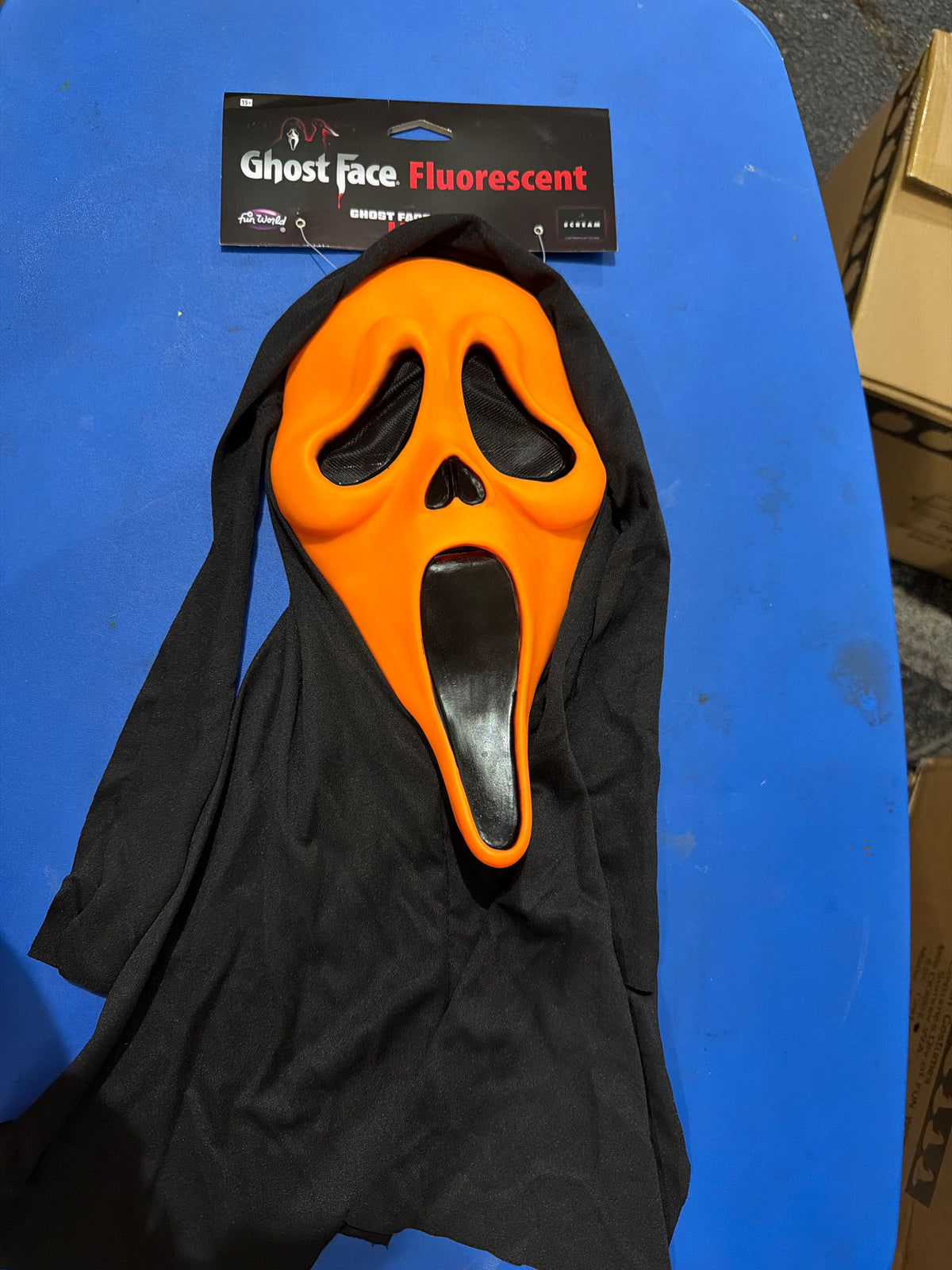 Ghost Face Fluorescent Mask - Orange