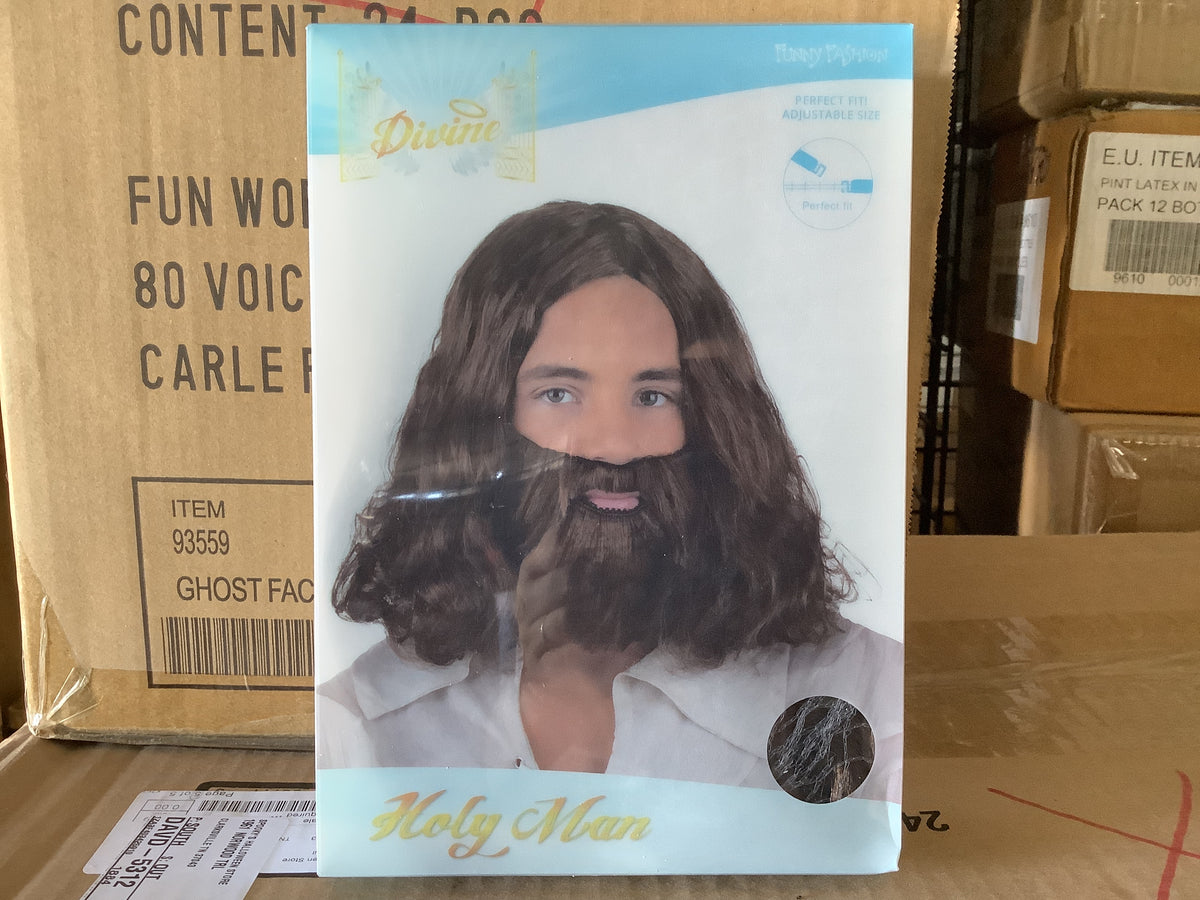 Holy Man Wig w/Beard - Brown
