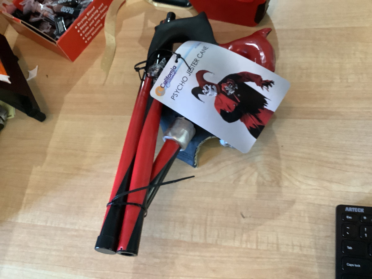 Psycho Jester Cane - Red Black