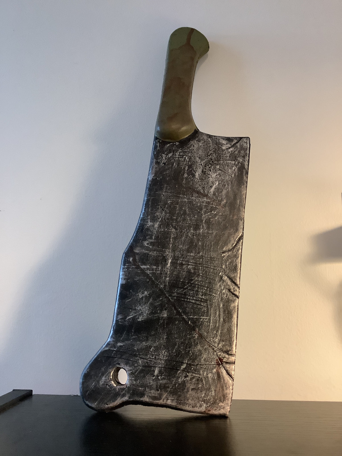 15.5” Foam Butcher Rectangular Knife with Brown Handle