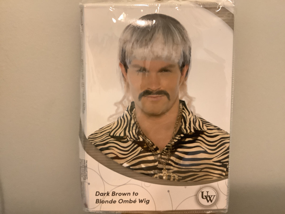 Mullet Wig - Dark Brown to Blonde - Adult One Size