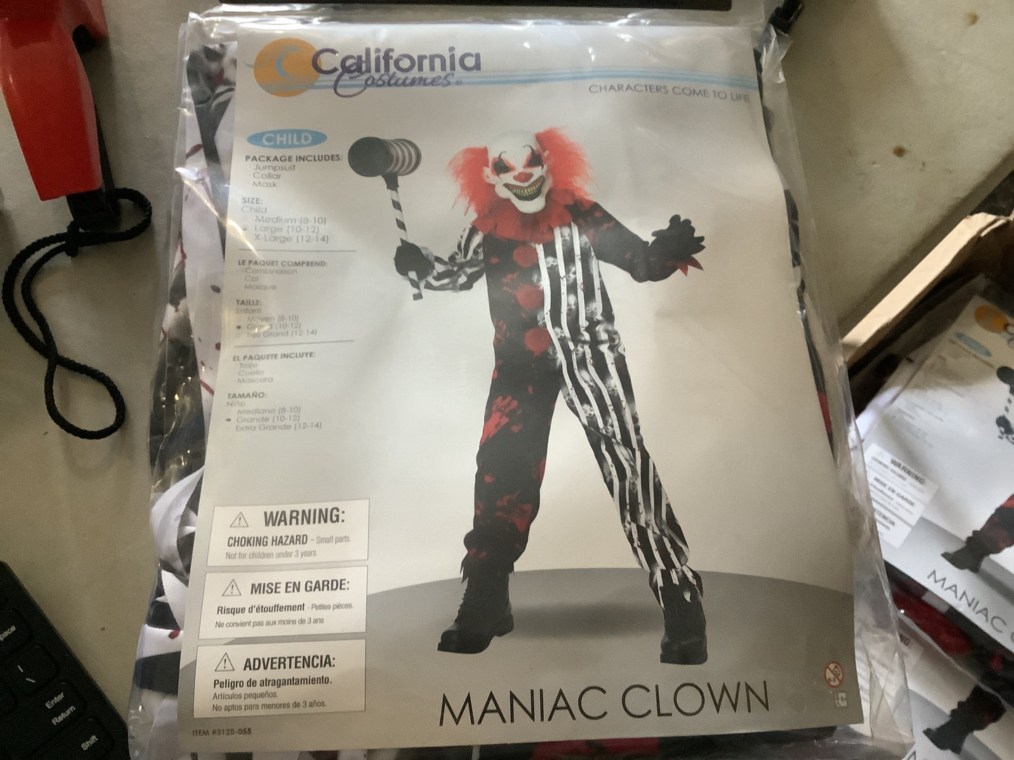 Maniac Clown - Child Medium (8-10)