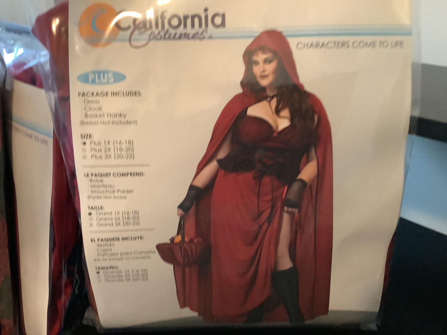 Dark Red Riding Hood -Adult Plus -3X