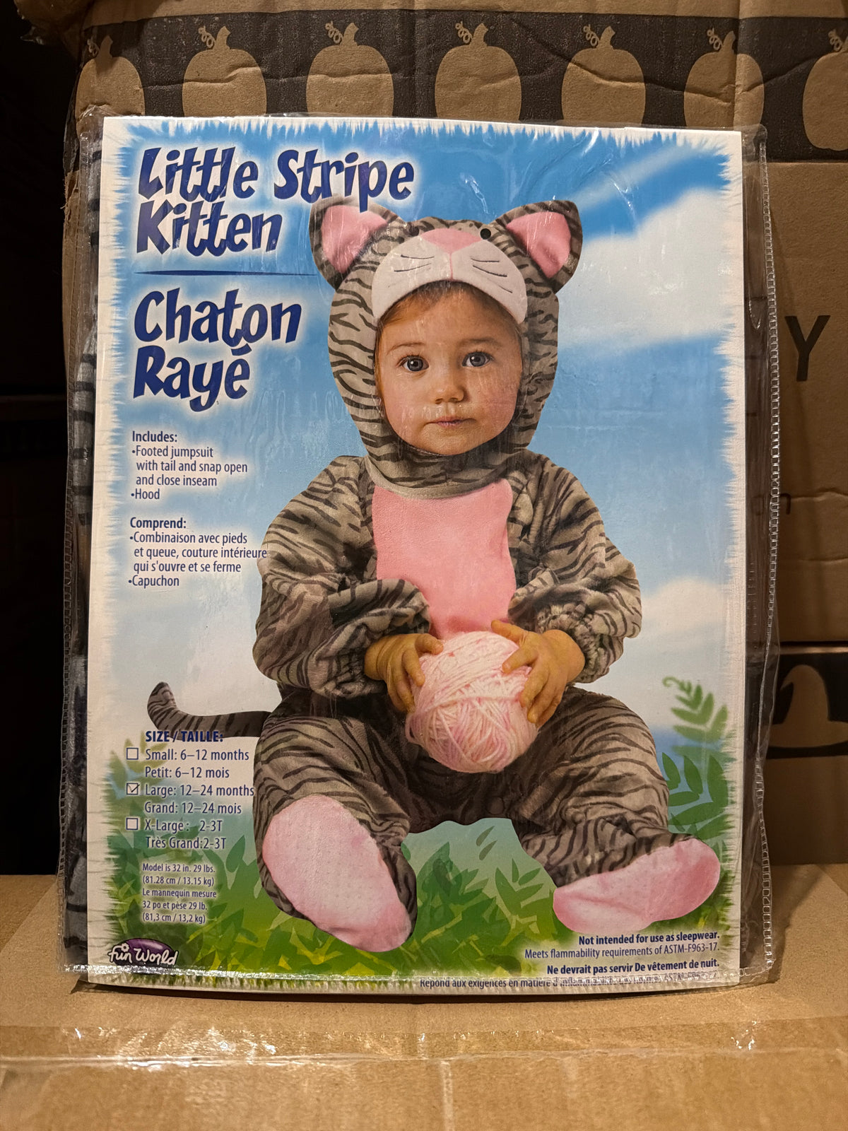 Little Stripe Kitten (Grey) - Infant XL (2T-3T)