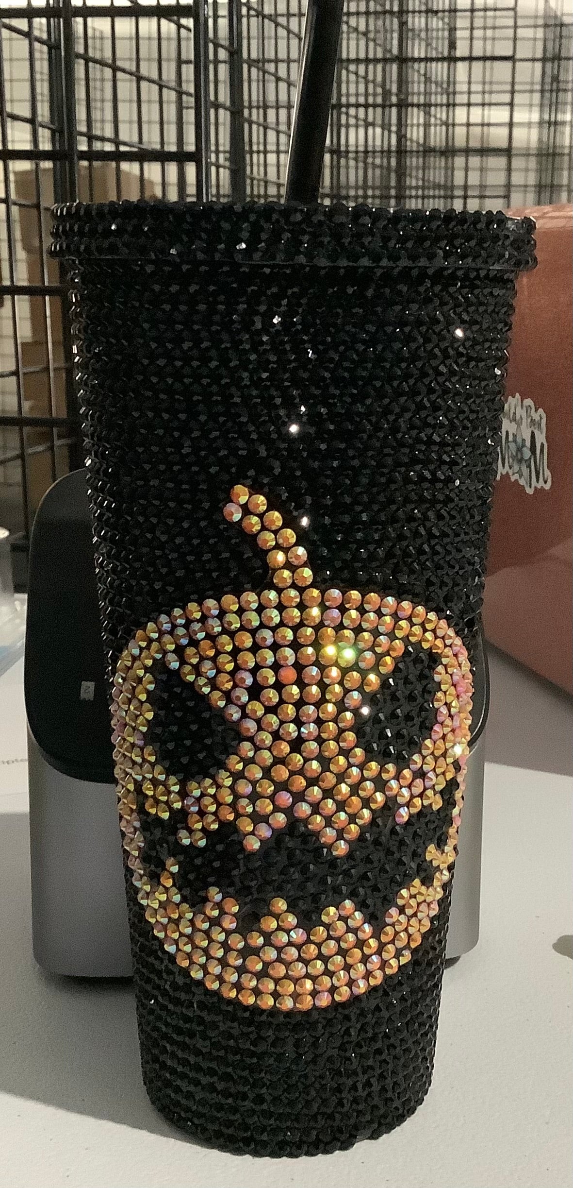 Rhinestone Pumpkin Cup