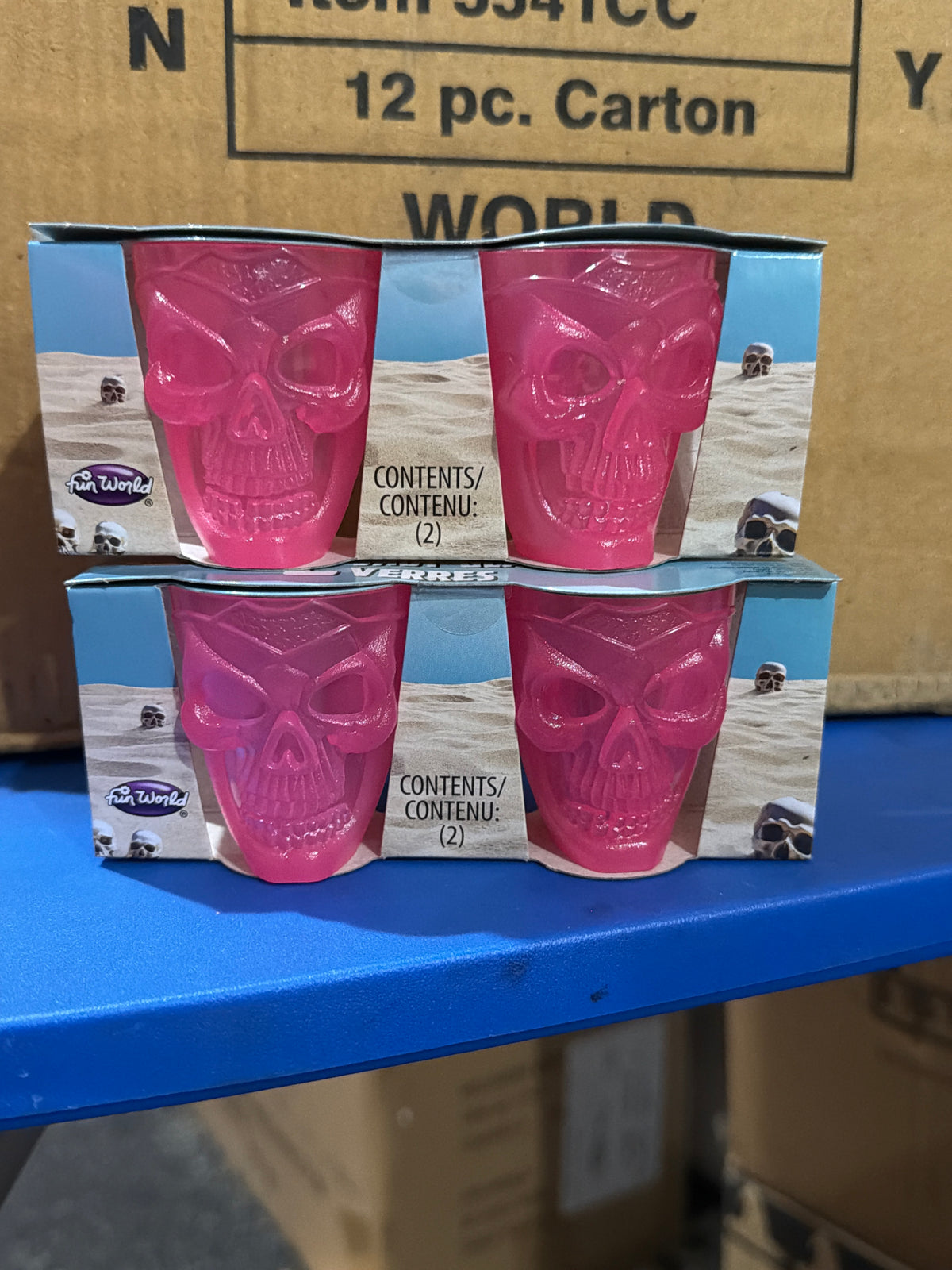 Summerween Skull 2pk Shot Glasses - Pink