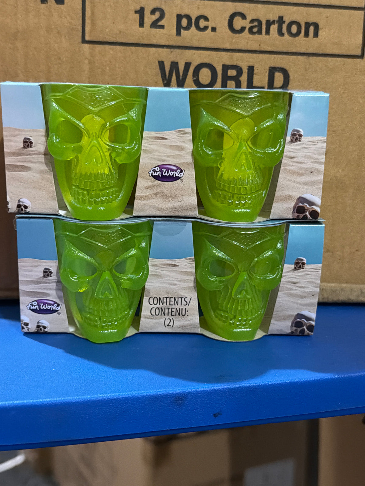 Summerween Skull 2pk Shot Glasses - Green