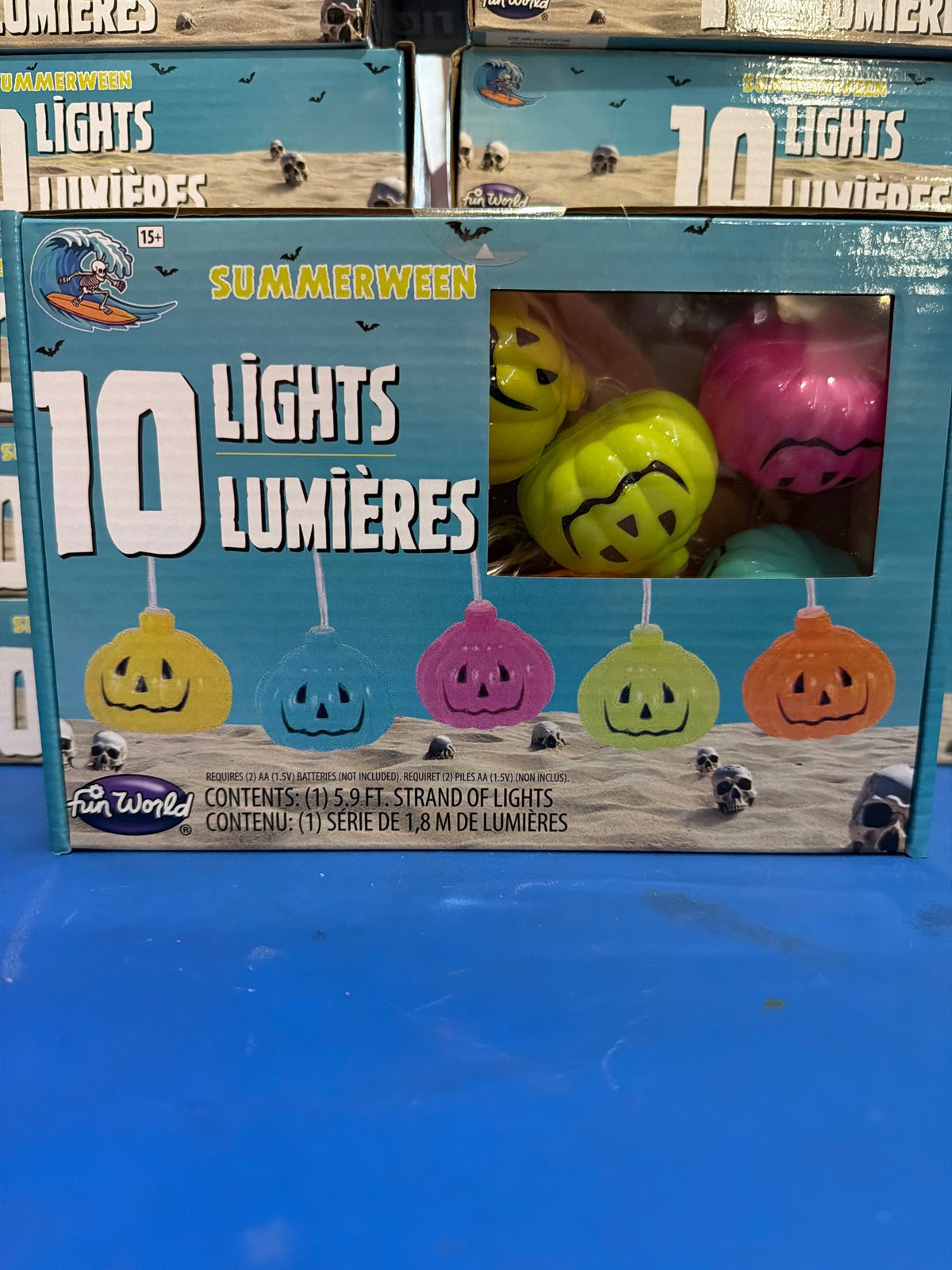 Summerween Rainbow Pumpkin String Lights