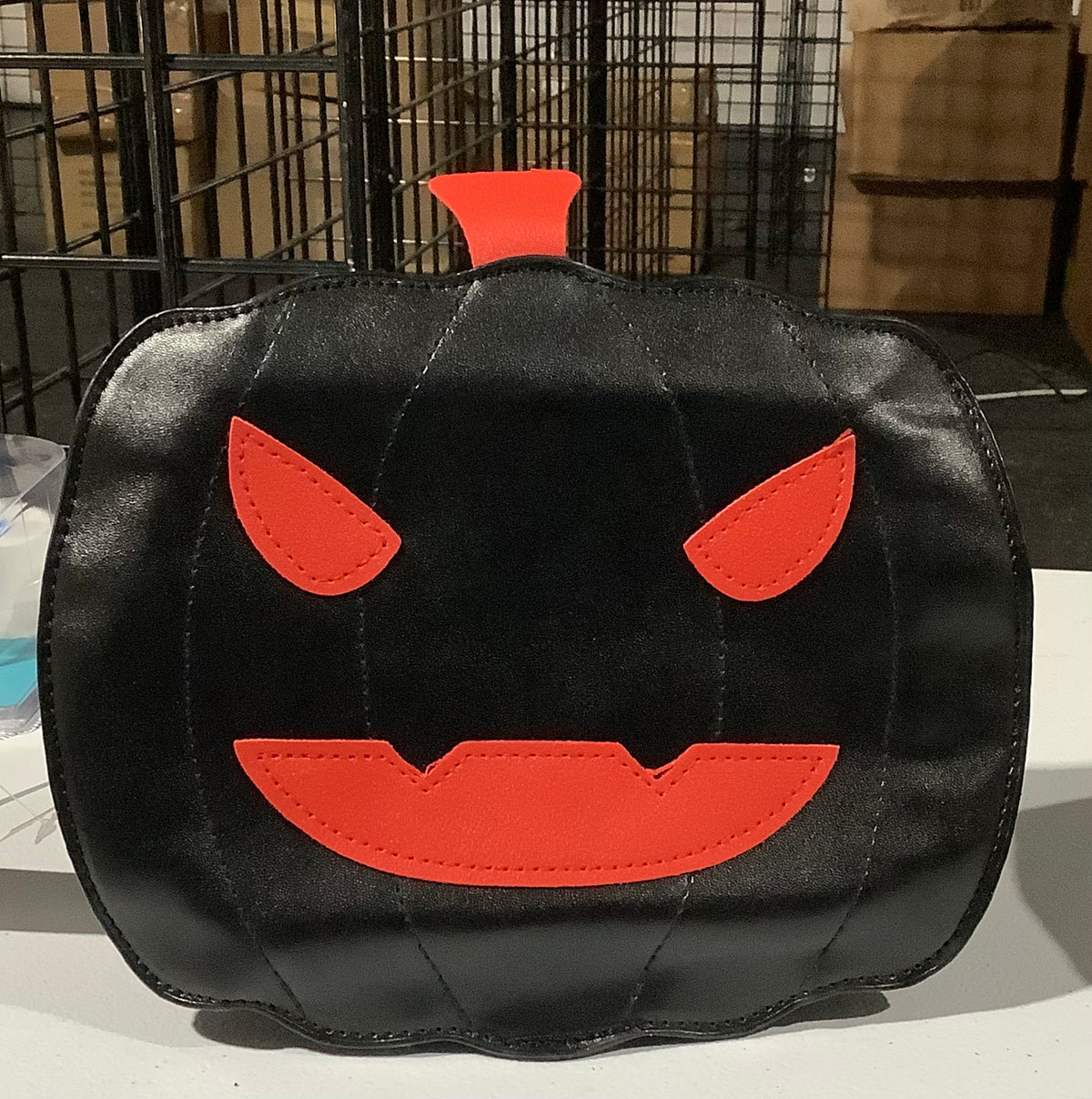 Halloween Purse - Black & Red Pumpkin