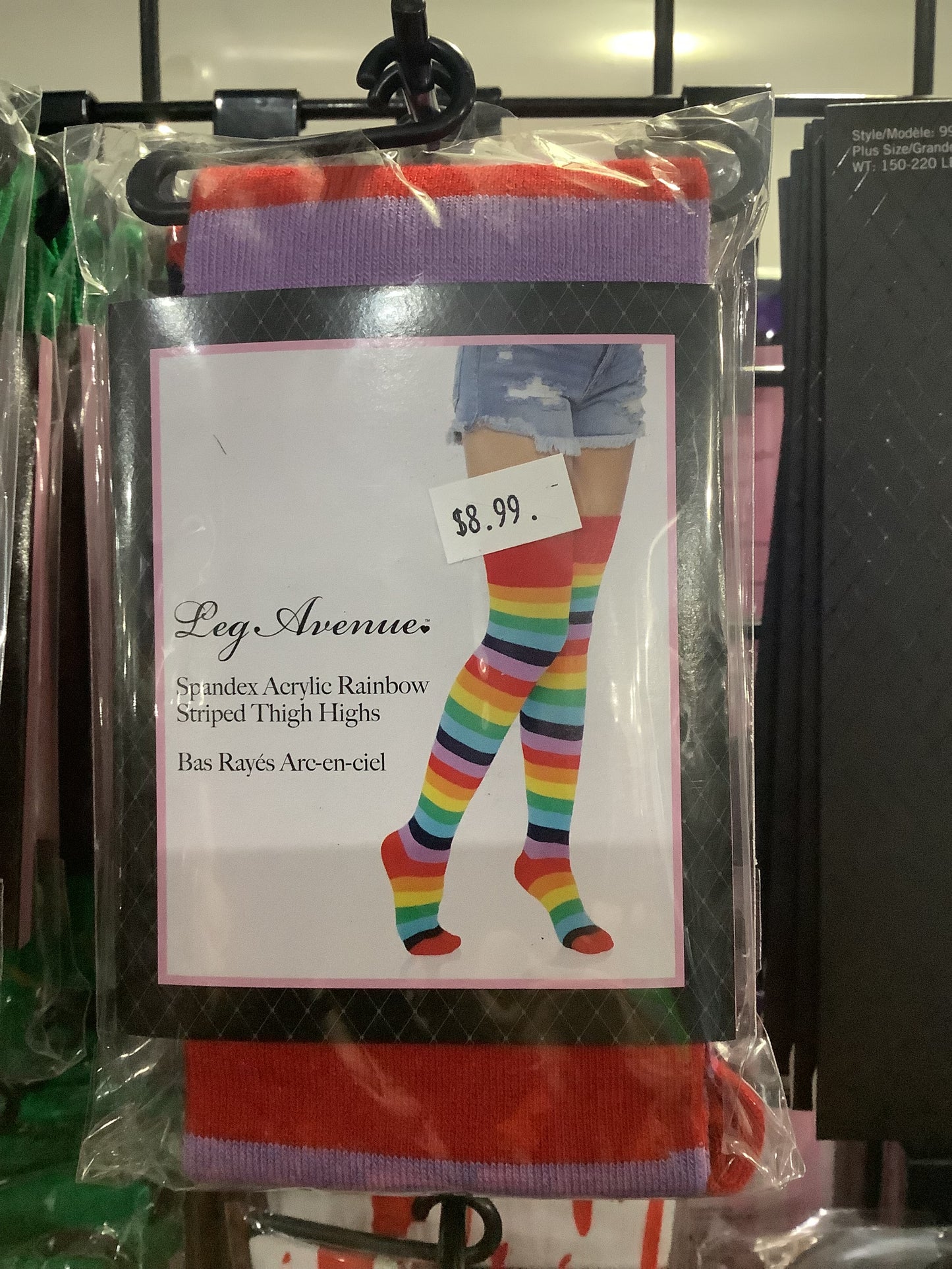 Rainbow Striped Thigh High Tights