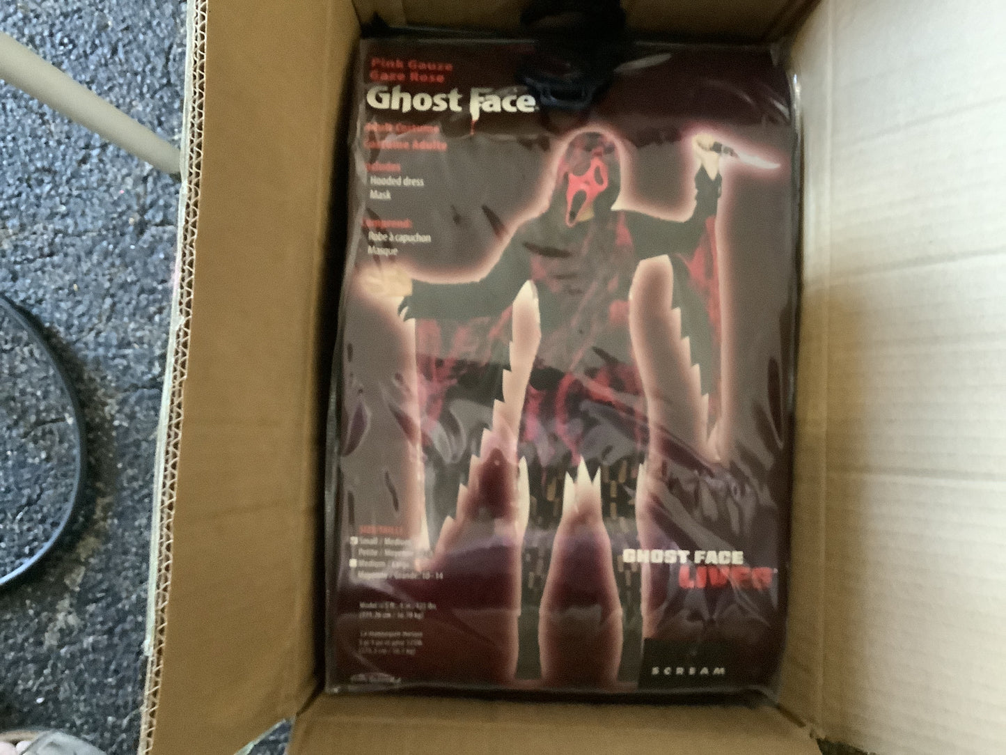 Pink Gauze Ghost Face Dress - Adult Medium