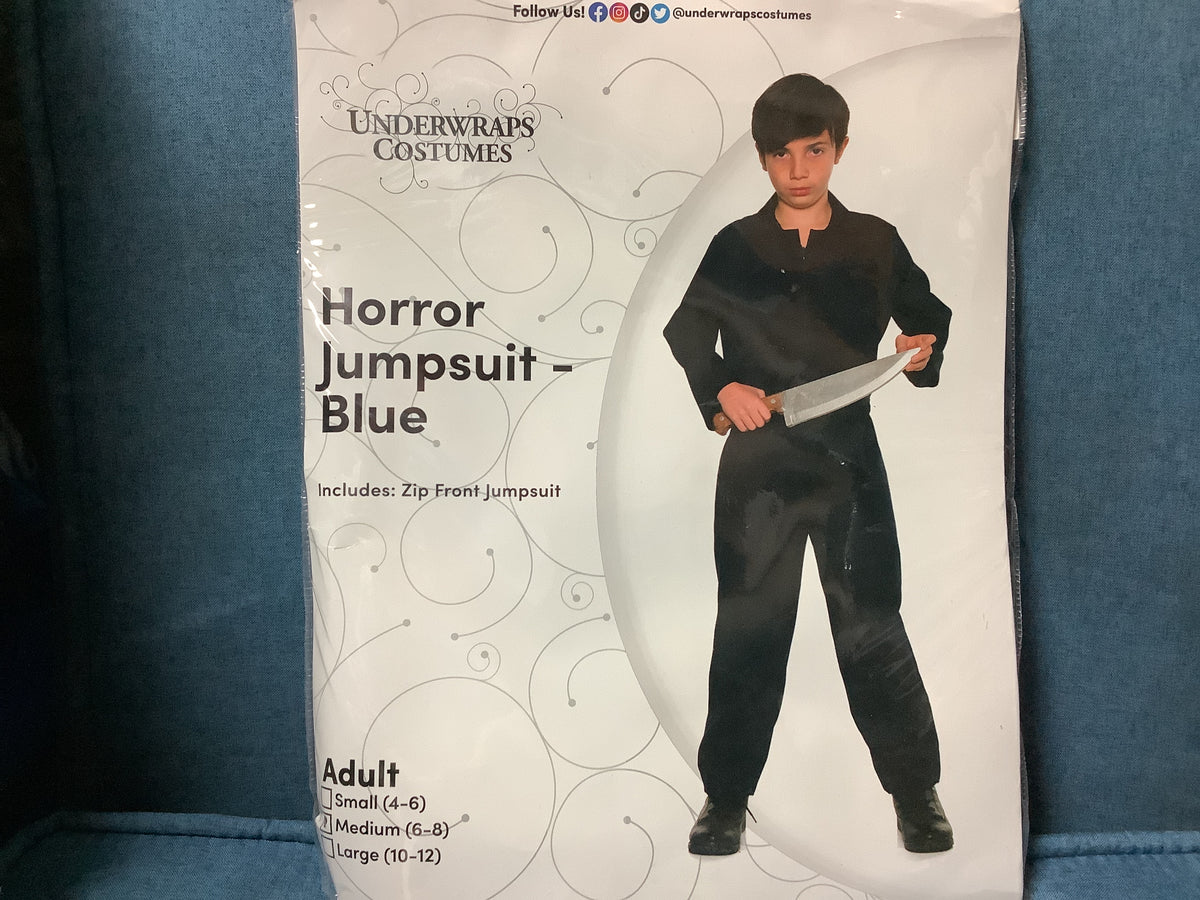 Horror Jumpsuit Blue - Adult Small (4-6)
