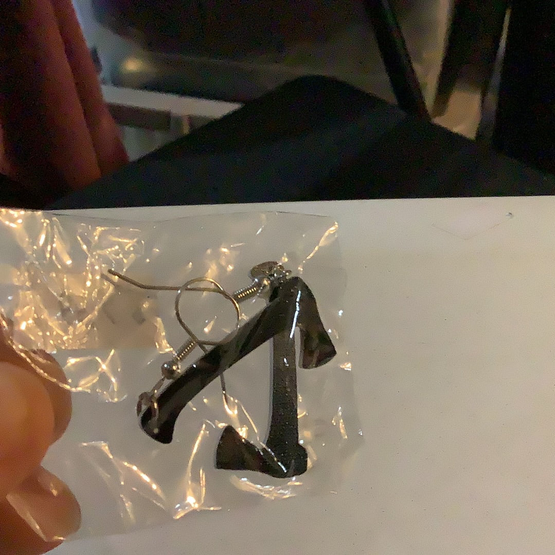 Black Tomahawk earrings