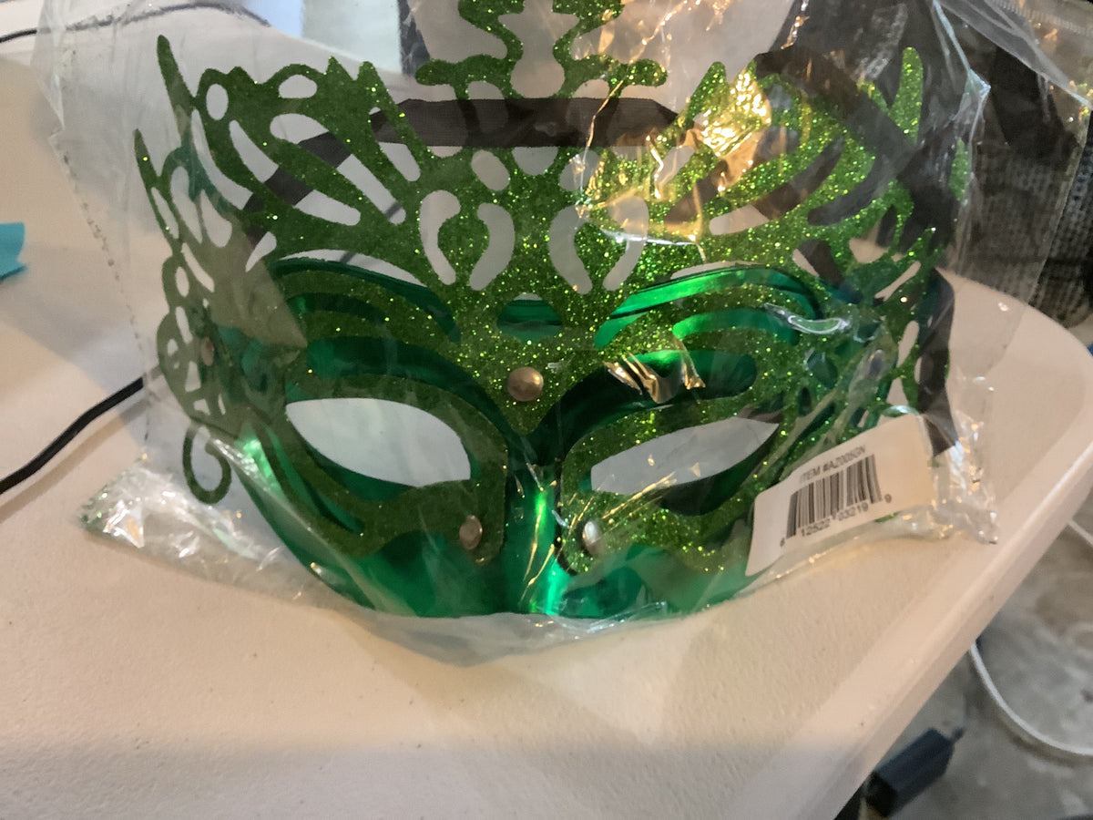 Green Masquerade Face Mask