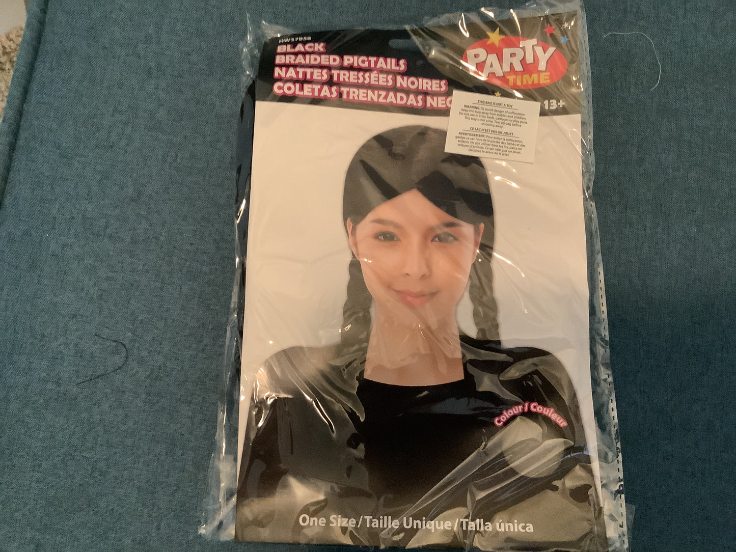 Fright Night -  Black Braided Pigtail Wig