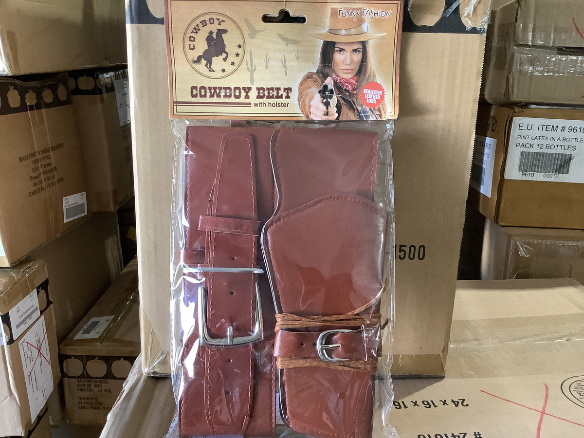 Cowboy Belt w/Holster - Brown