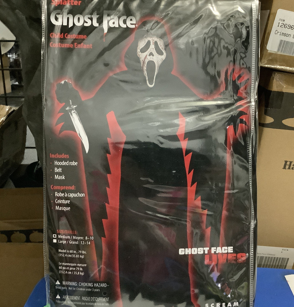 Ghost Face Splatter Costume - Child Medium (8-10)