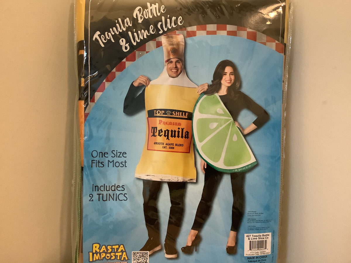 Tequila Bottle & Lime Slice Couples Costume - Adult One Size