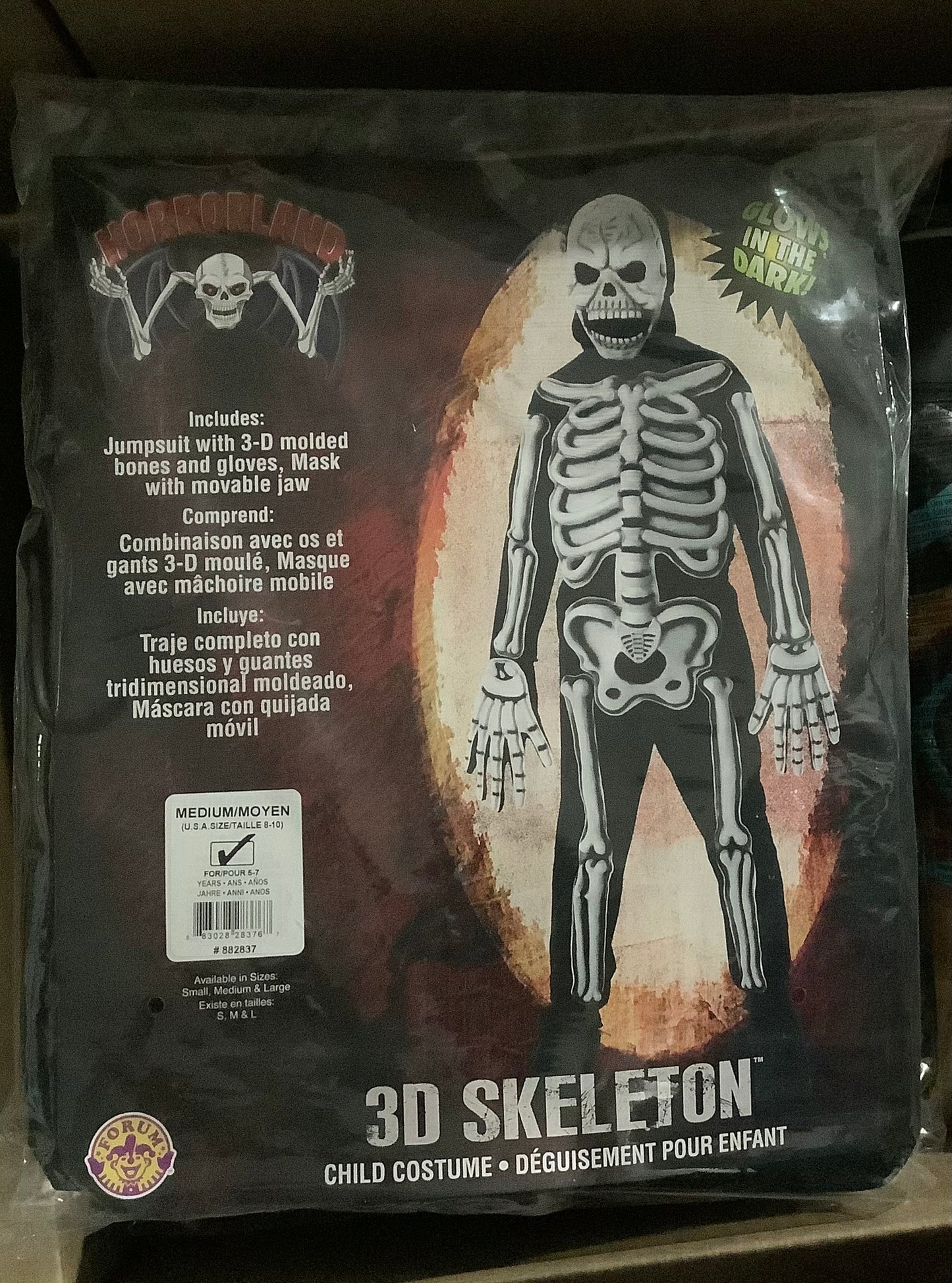 Glow In the Dark Skeleton - Child Small (4-6)