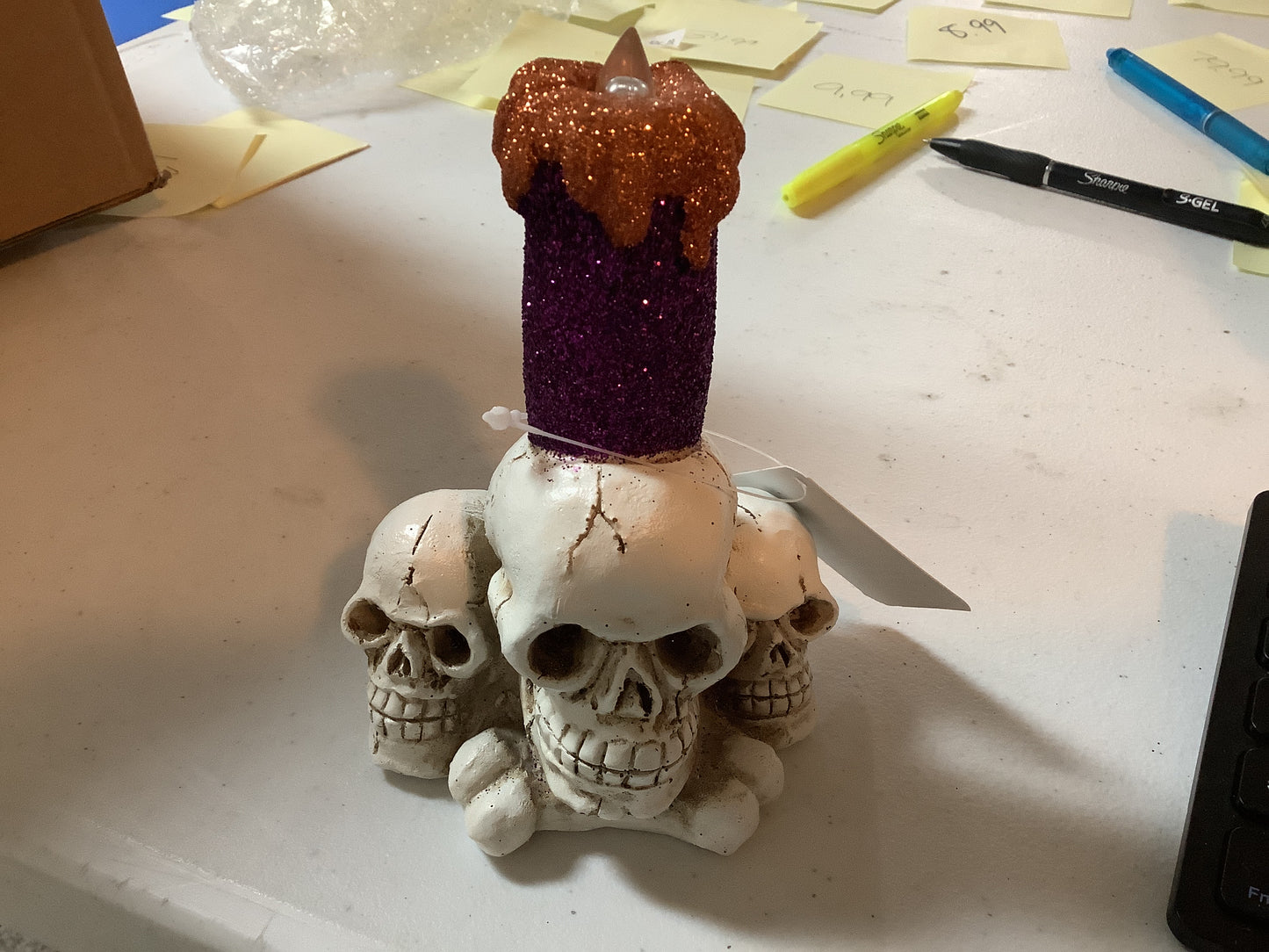 Glitter Skull Candle