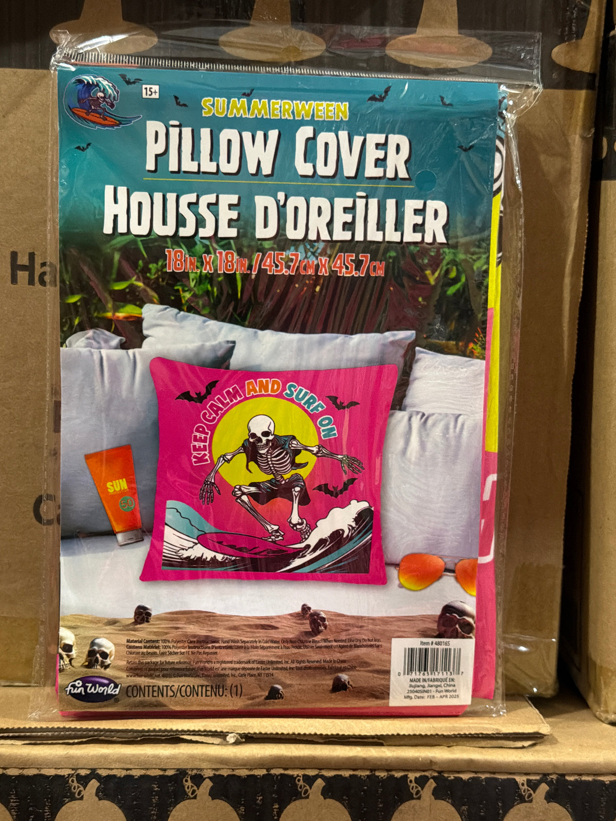 Summerween Pillow Cover - Keep Calm & Surf On