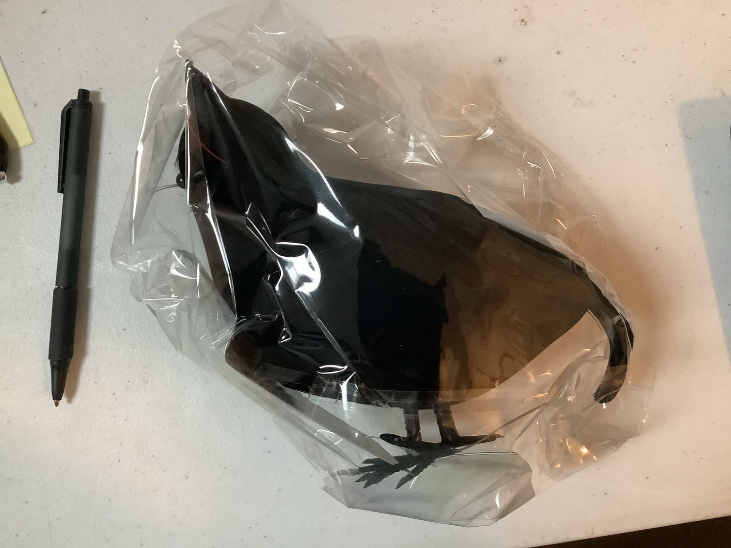 *Flocked Black Crow with Feathers