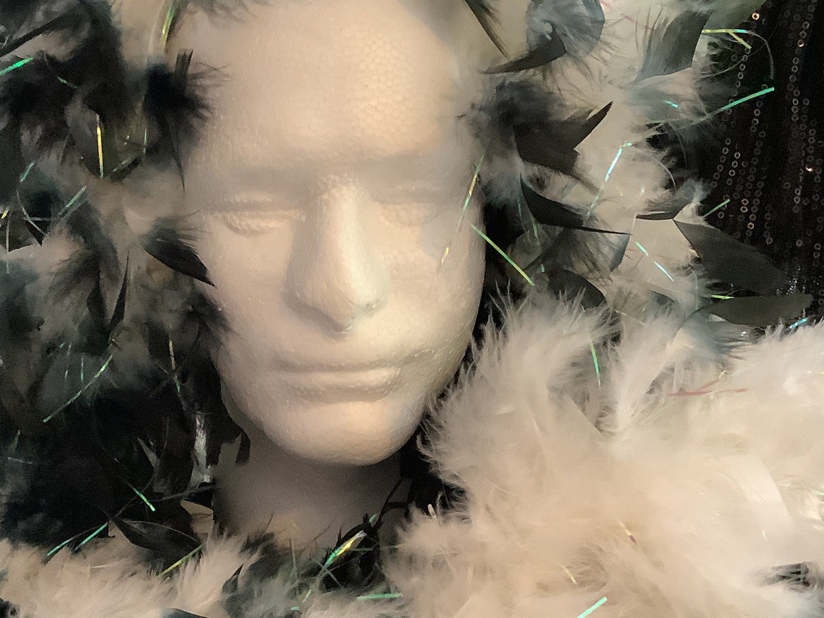 Feather Boa -Black & White