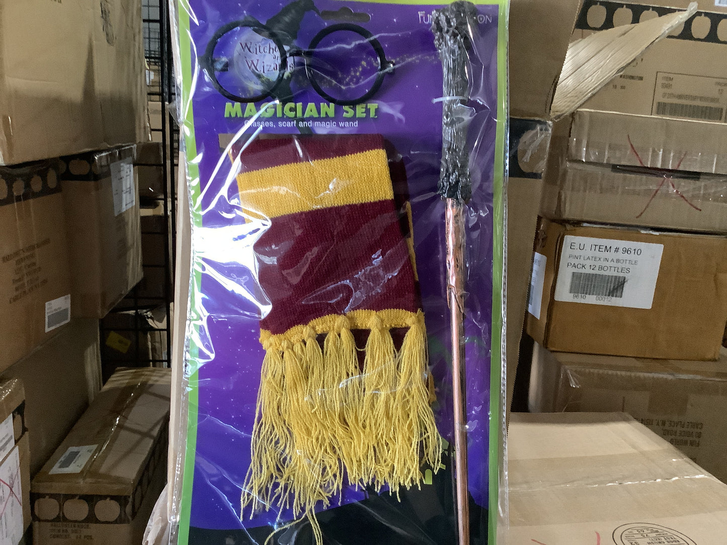 Wizard Set - Glasses/Wand/Scarf