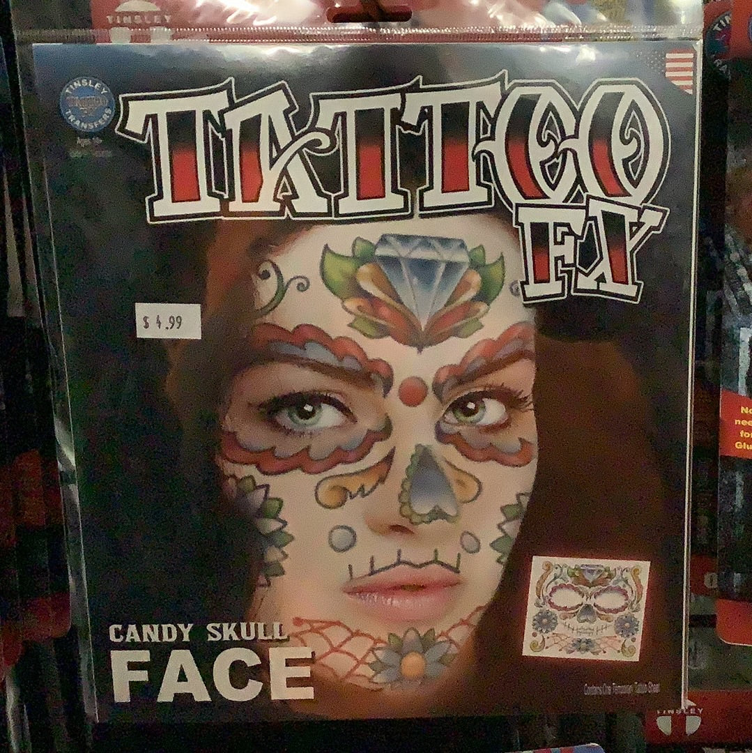 *Candy Skull Face Tattoo
