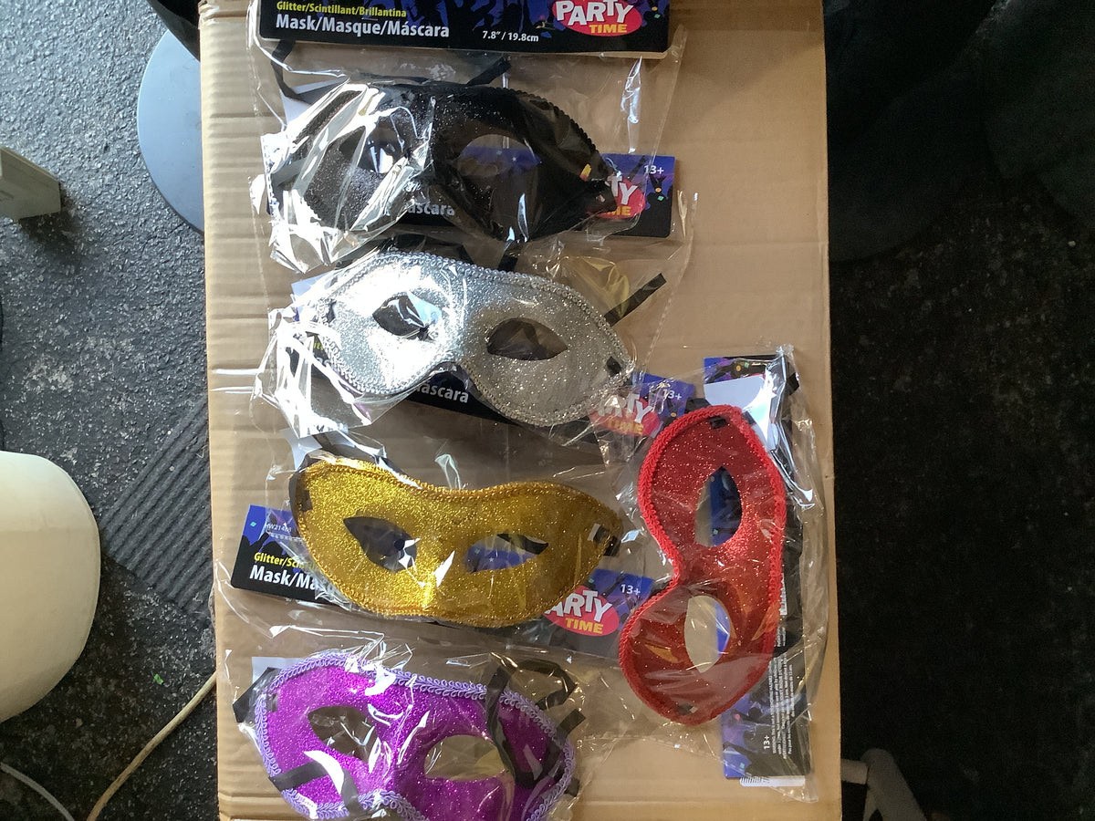 Glitter Masquerade Mask - Assorted