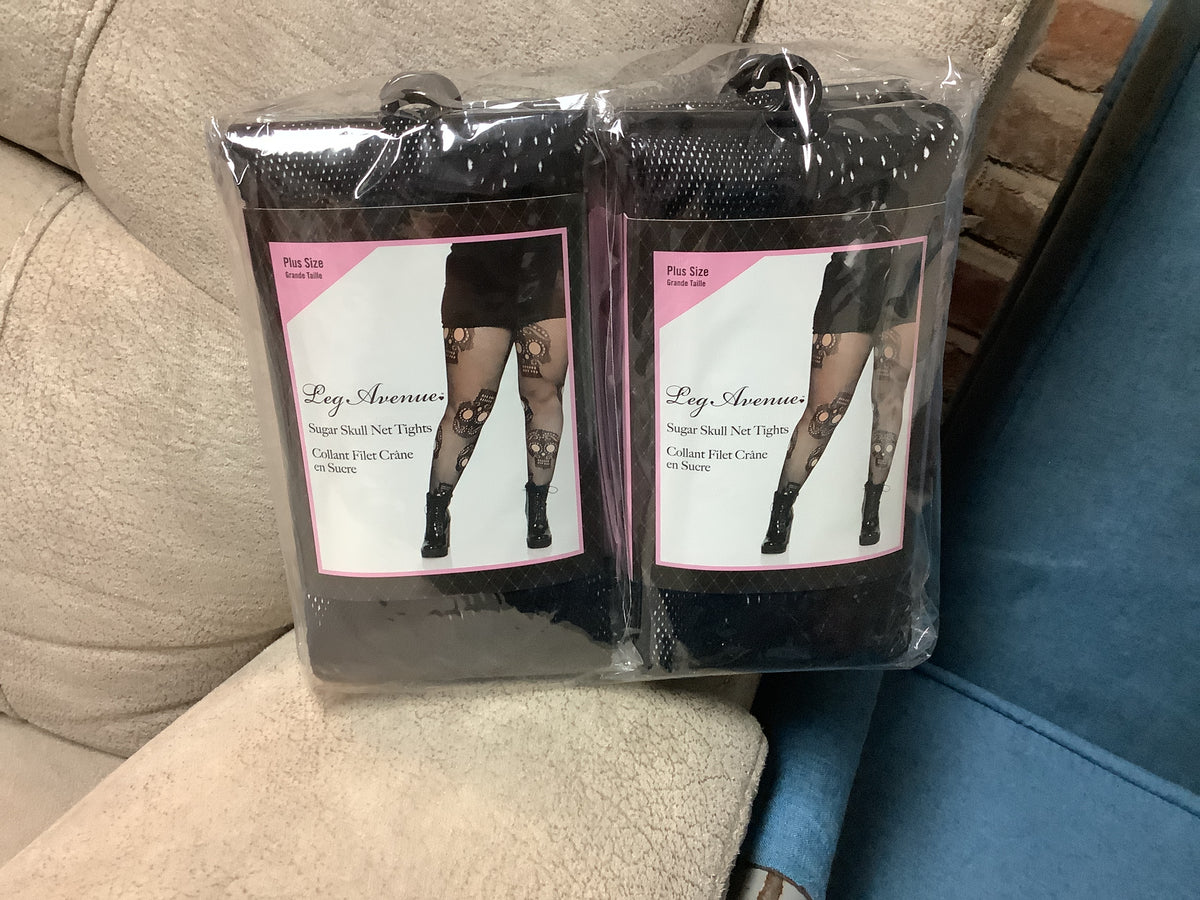 Sugar Skull Net Tights - Adult