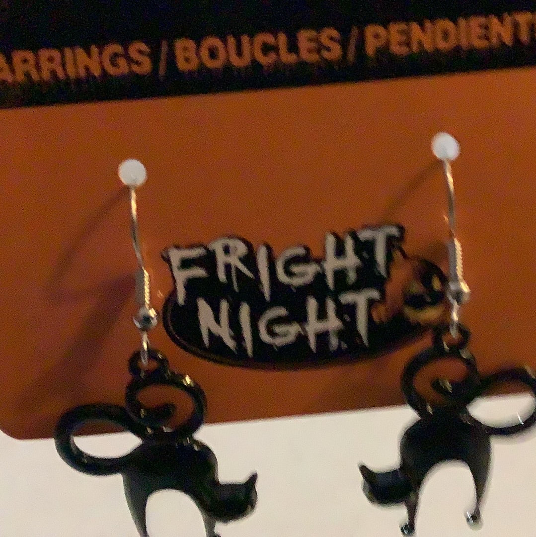 Fright NIGHT Earrings Black Cats