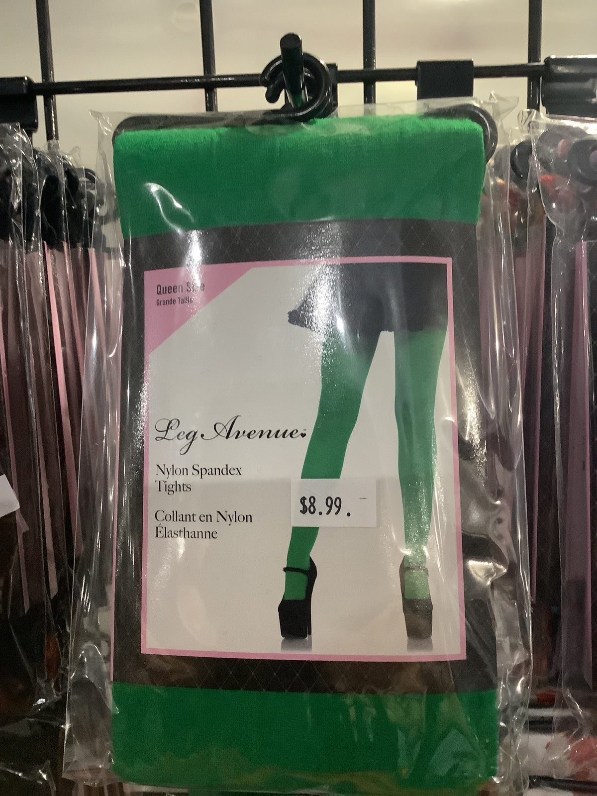 Nylon Spandex Tights- Green (Plus Size)