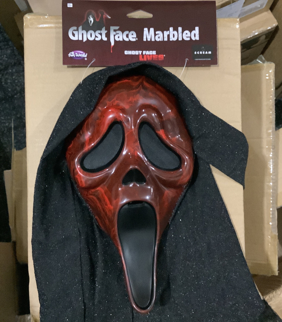 Ghost Face Marbled Mask - Red