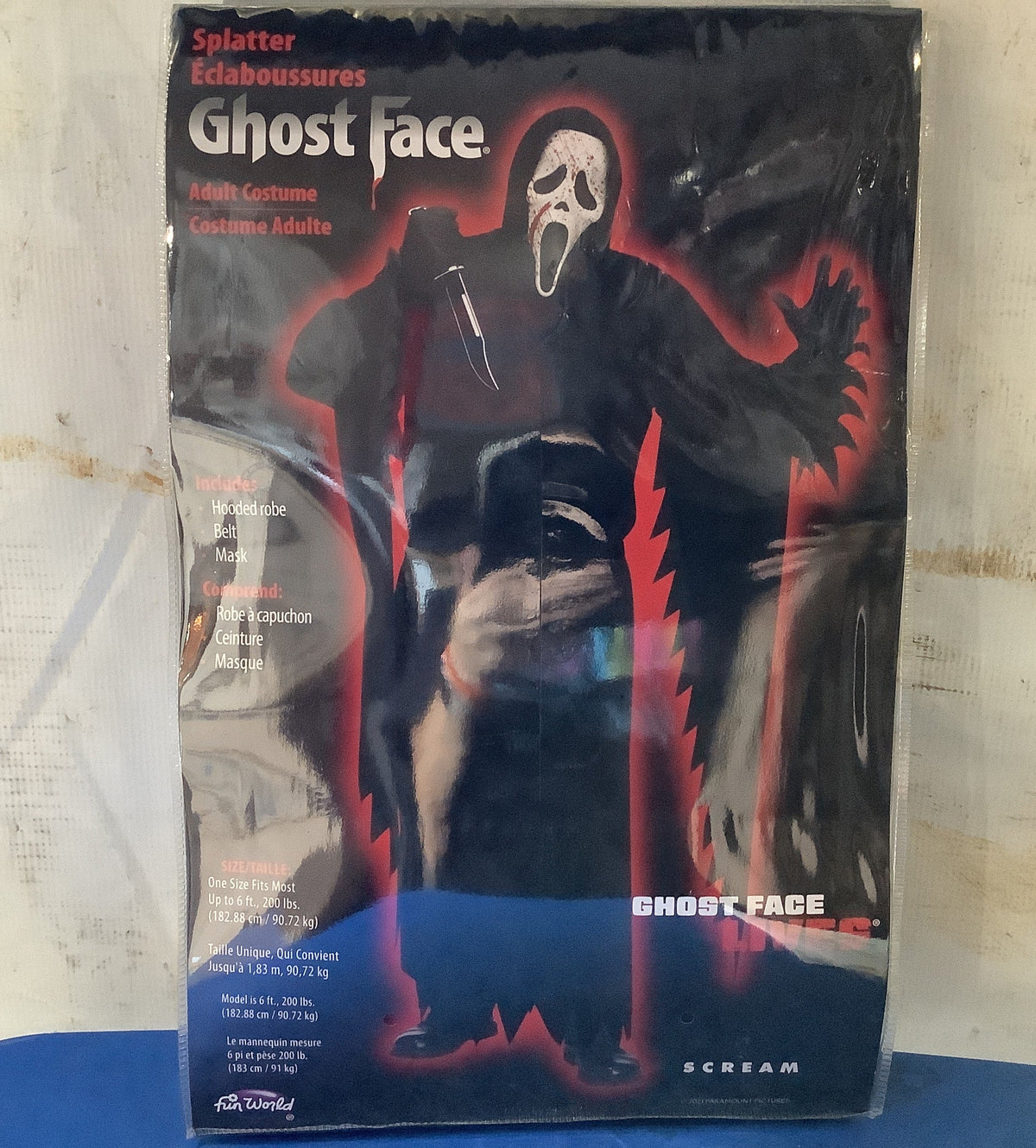 Ghost Face Splatter Costume - Adult One Size