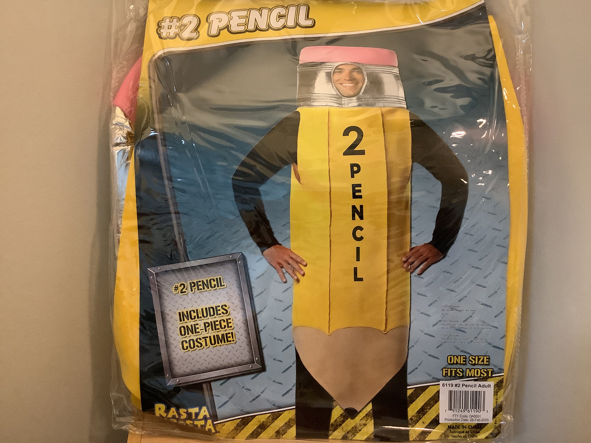#2 Pencil Costume - Adult One Size