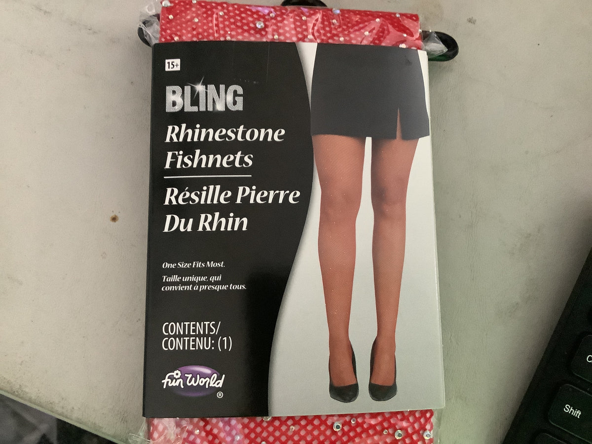 Rhinestone Fishnets - Red