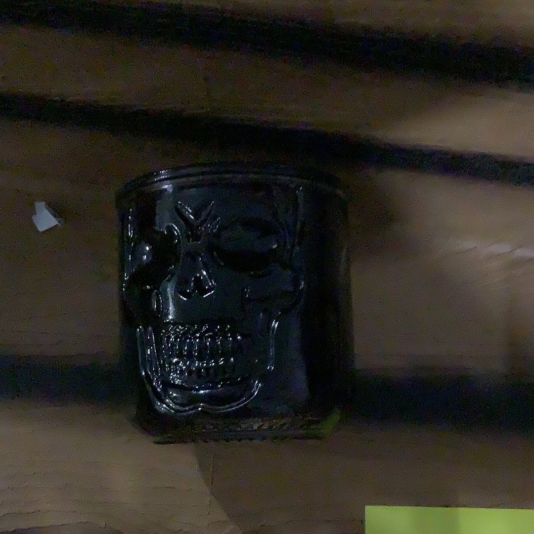 Shattered Glass Embossed Skull Candle