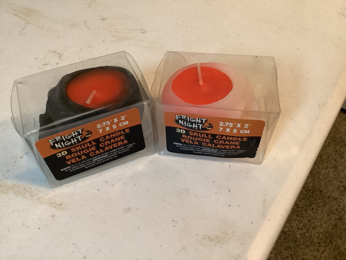 3-D Skull Candle 2” - Fright Night