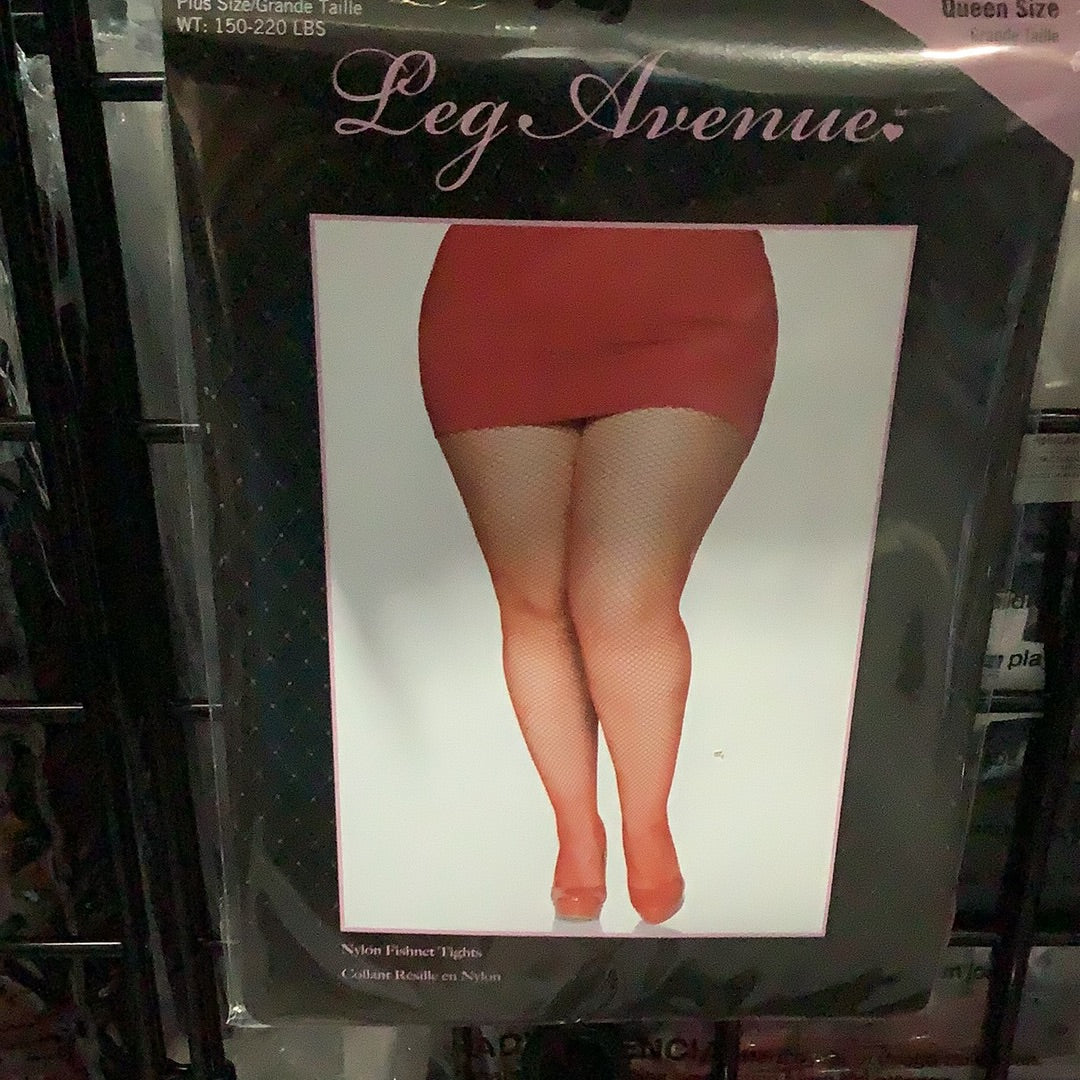 Nylon Fishnet Tights -Red (Plus)