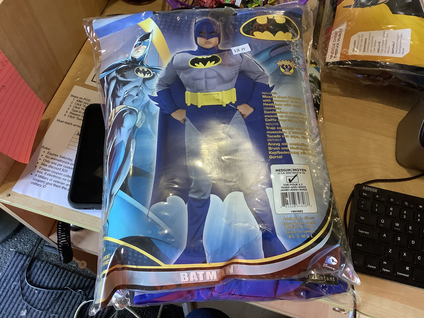 *Batman (Grey & Blue) - Child Large (12-14)