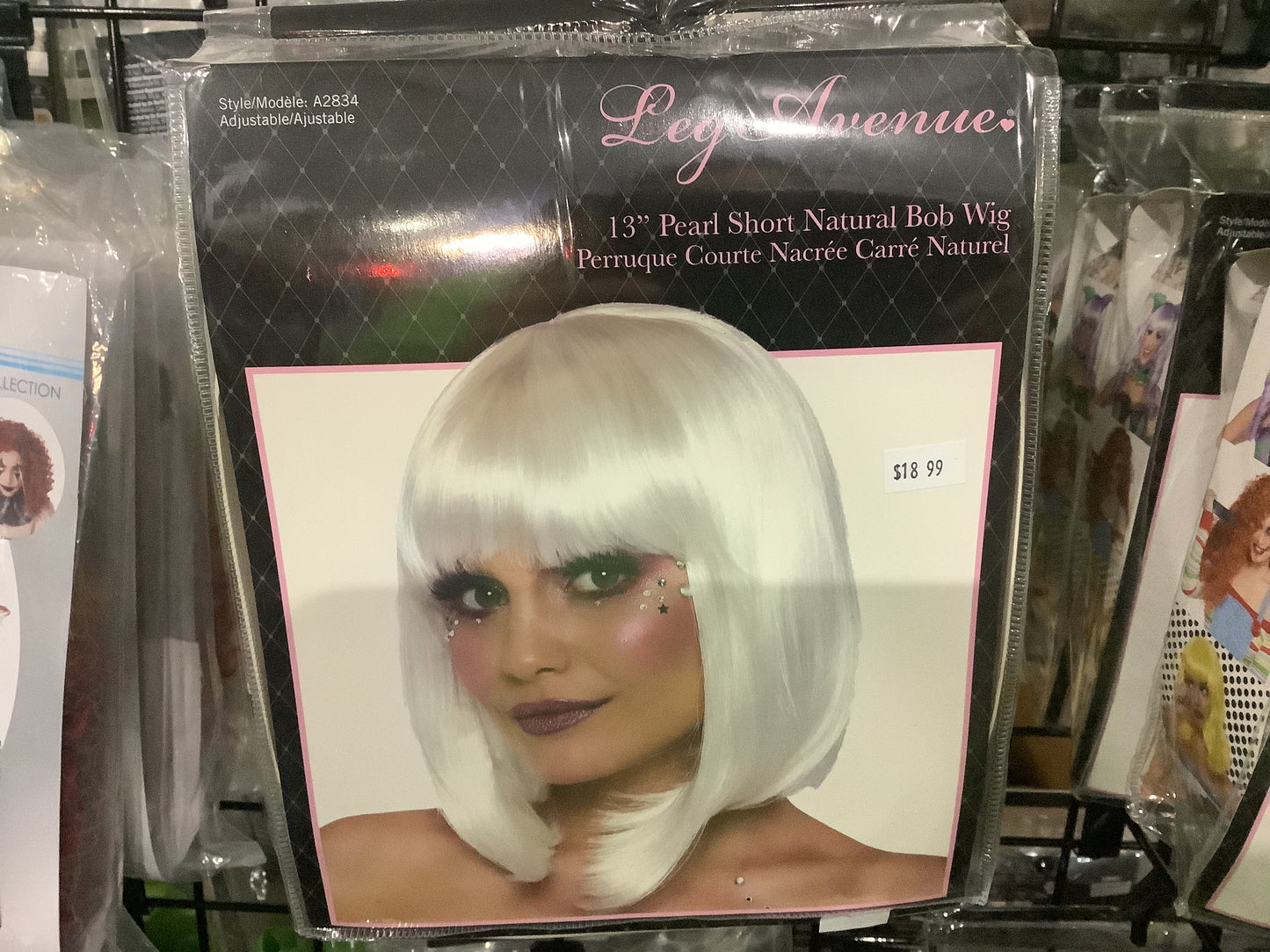 Pearl Short Bob Wig White - Adult