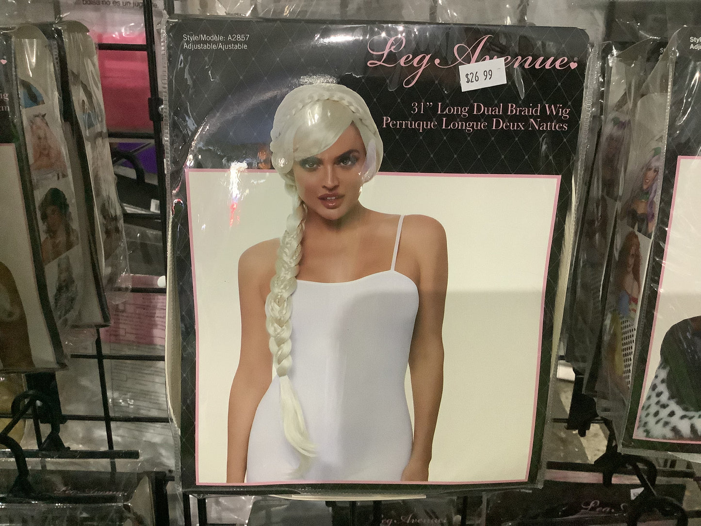 Long Dual Braid Platinum Blonde Wig