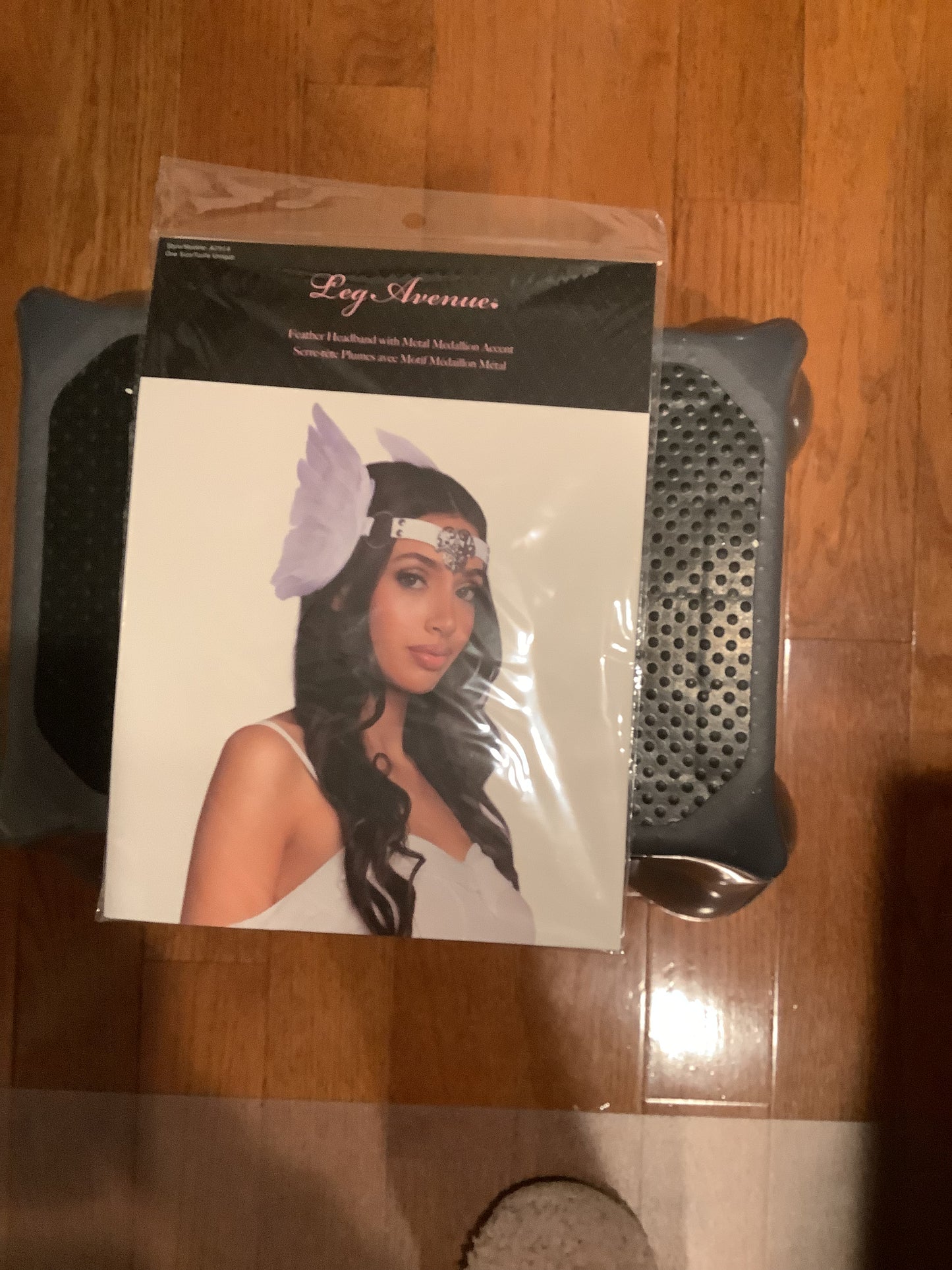 Feather Headband with Metal Medallion