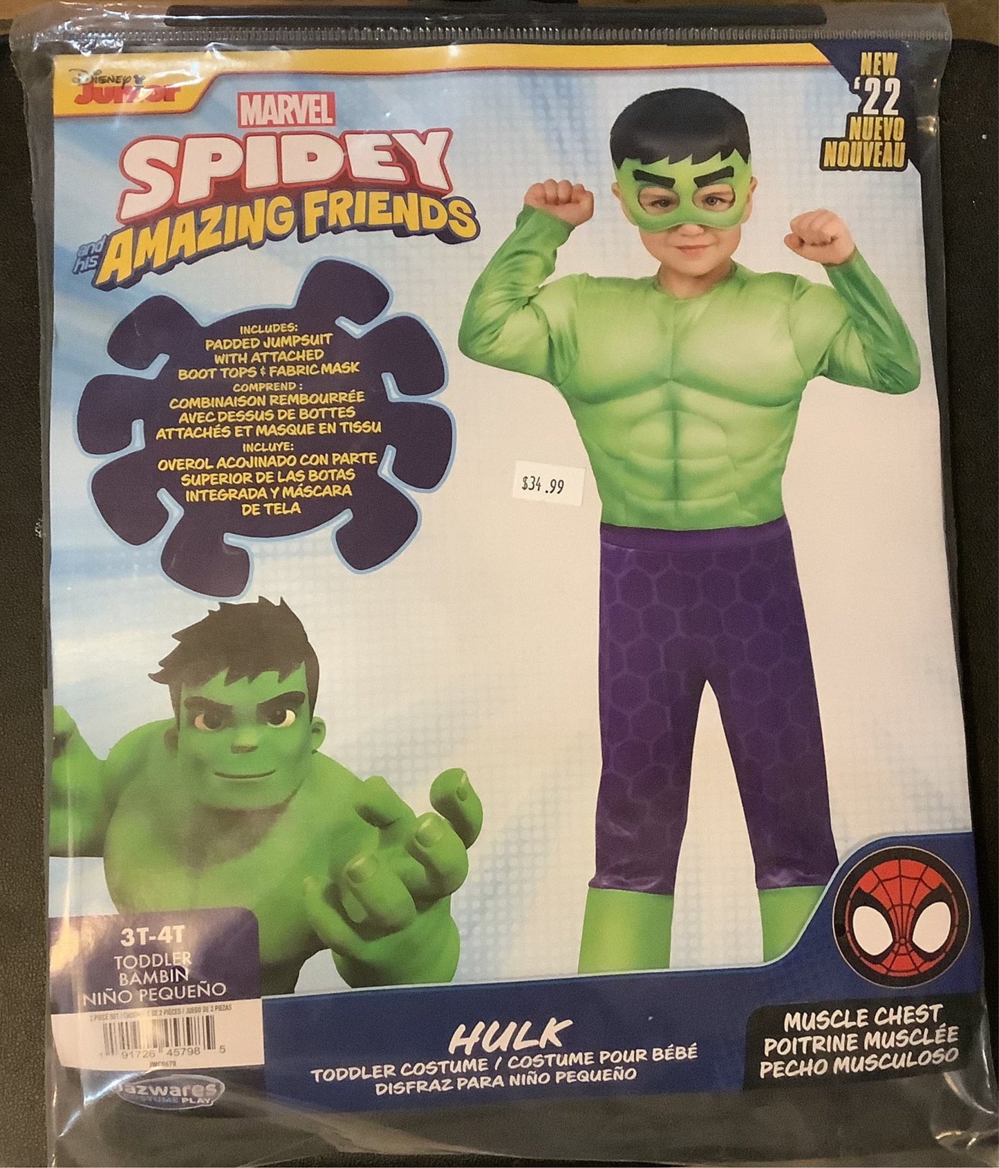 Spidey - Marvel - Hulk Muscle Chest - 3T-4T