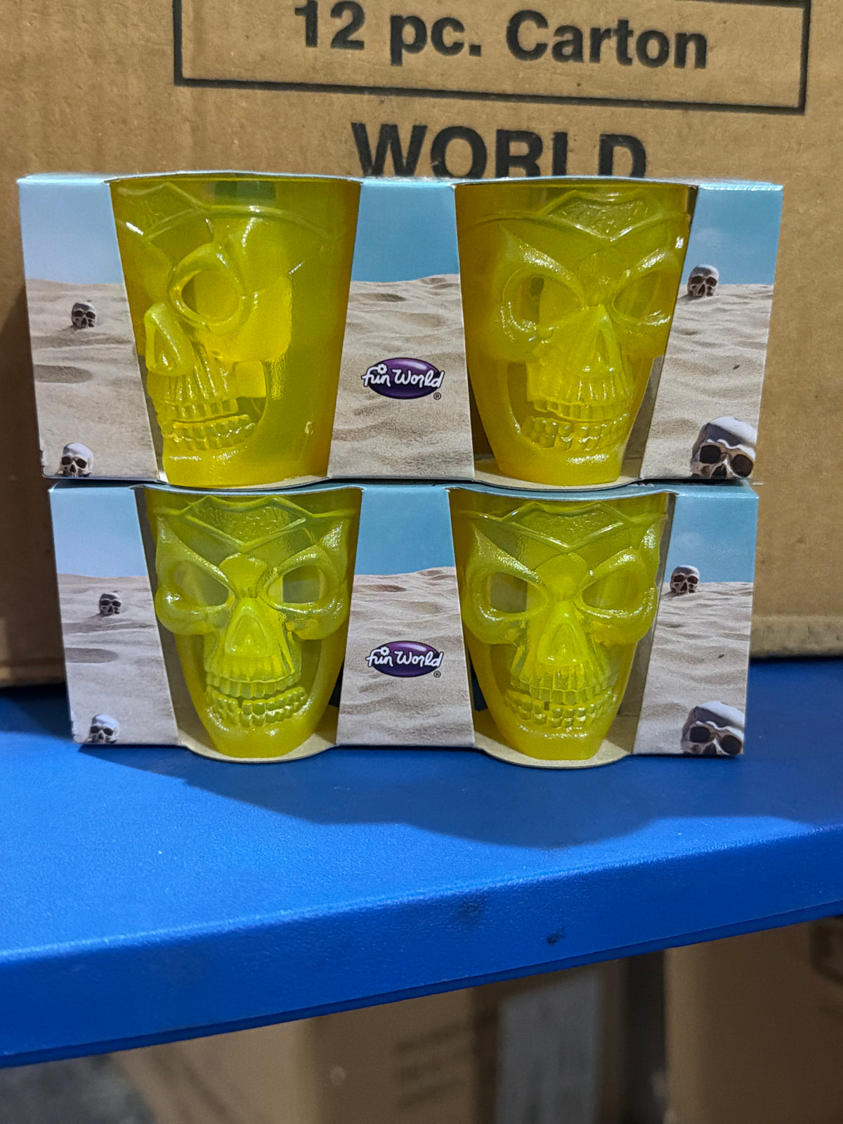 Summerween Skull 2pk Shot Glasses - Yellow