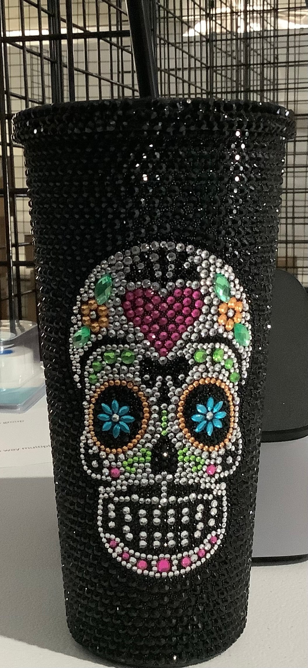 Day of the Dead Rhinestone Cup